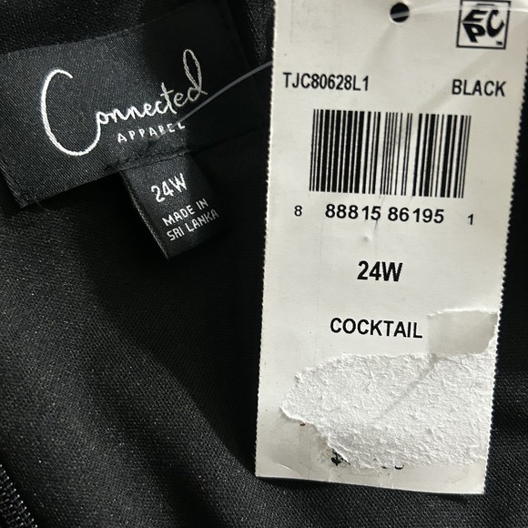 CONNECTED New Cocktail DRESS 24W Plus Black Lace Floral Sheer Embroidered Witchy - Picture 8 of 16